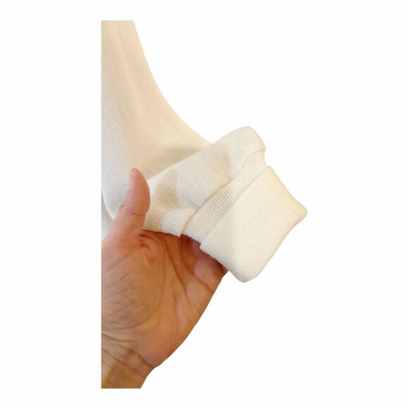 VTG Izod Lacoste 100% Orlon Acrylic Ivory Roll Cuff Cardigan Sweater - Large - Picture 6 of 8